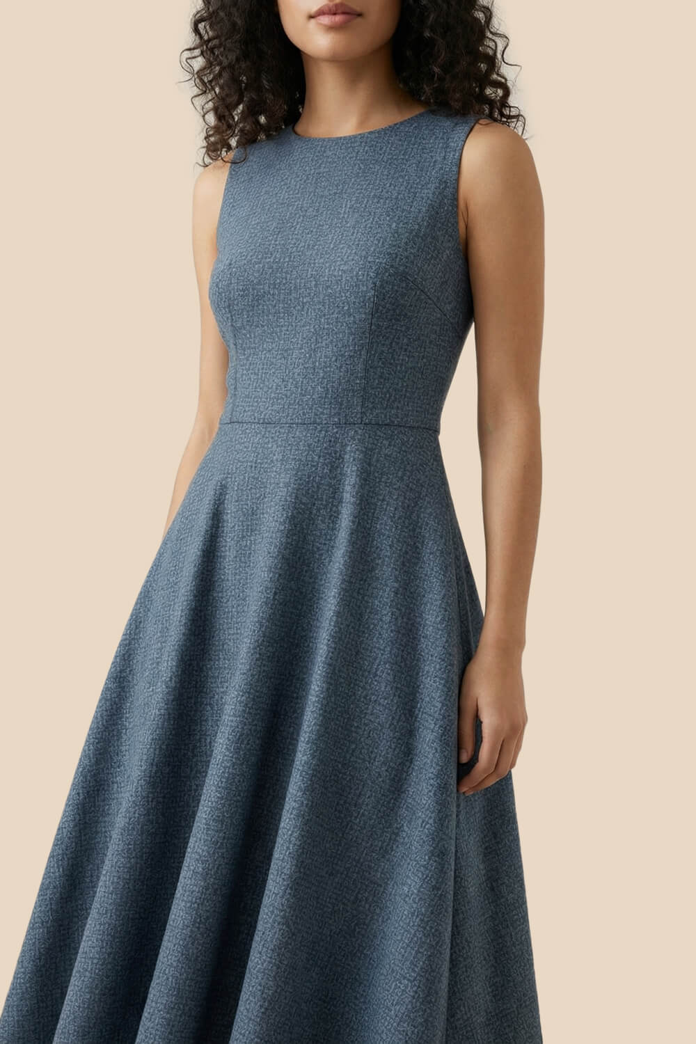 Sleeveless canvas dress