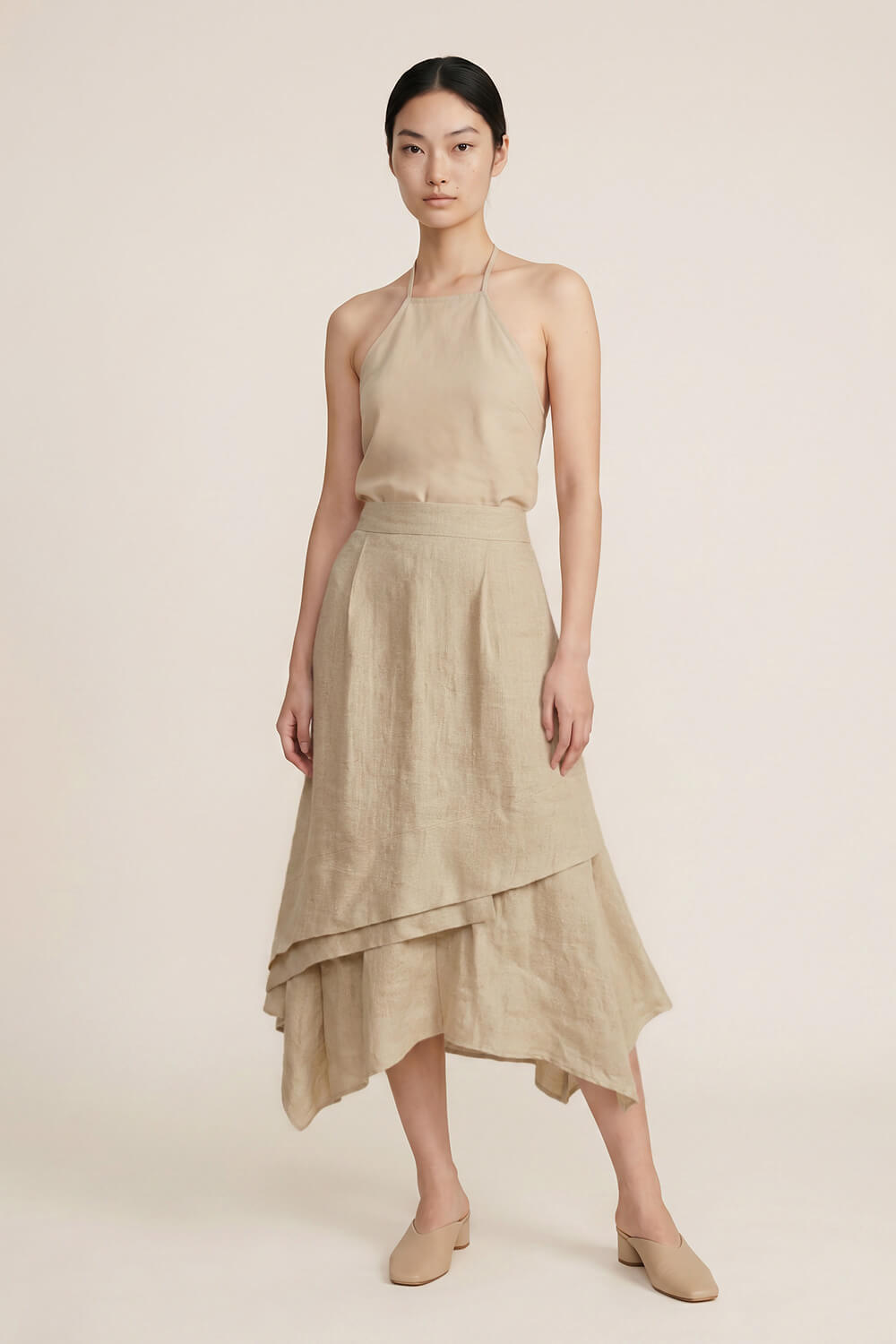 Pleated underlayer skirt